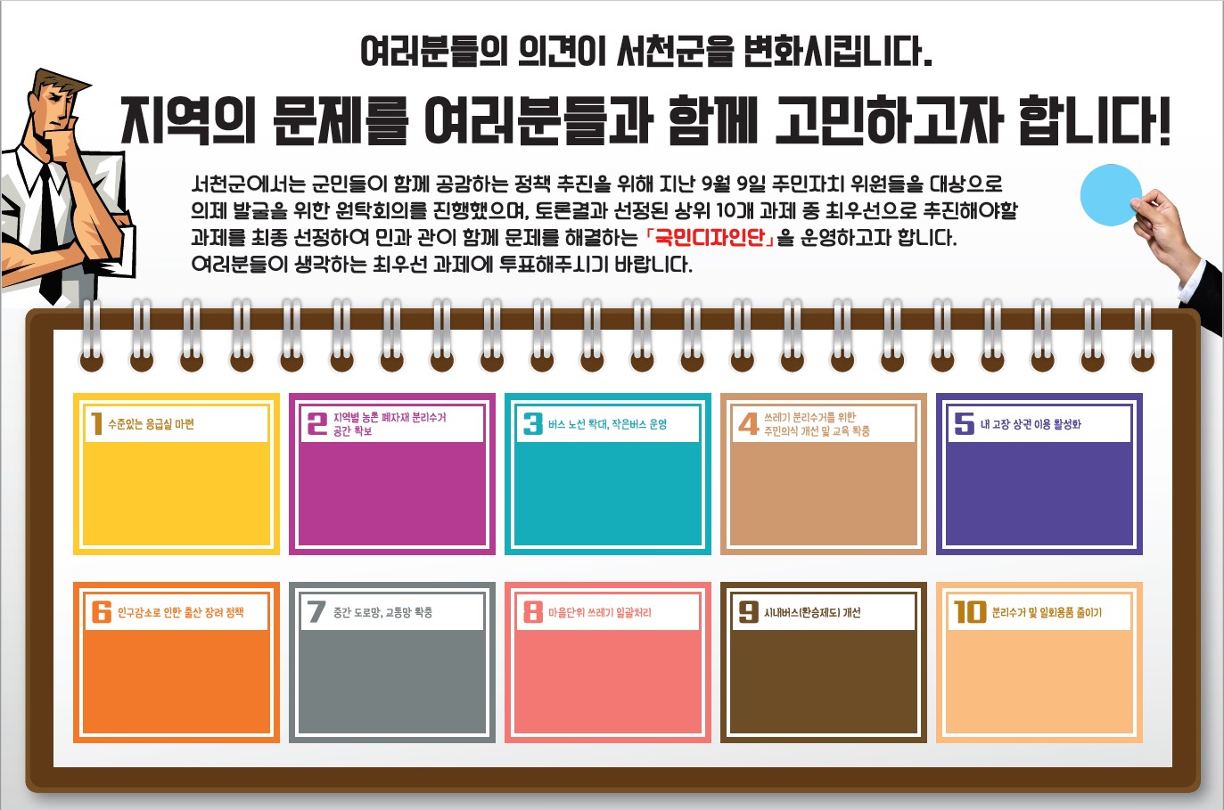 (7일) 서천군, 지역 현안 과제 선정위한 설문조사 실시