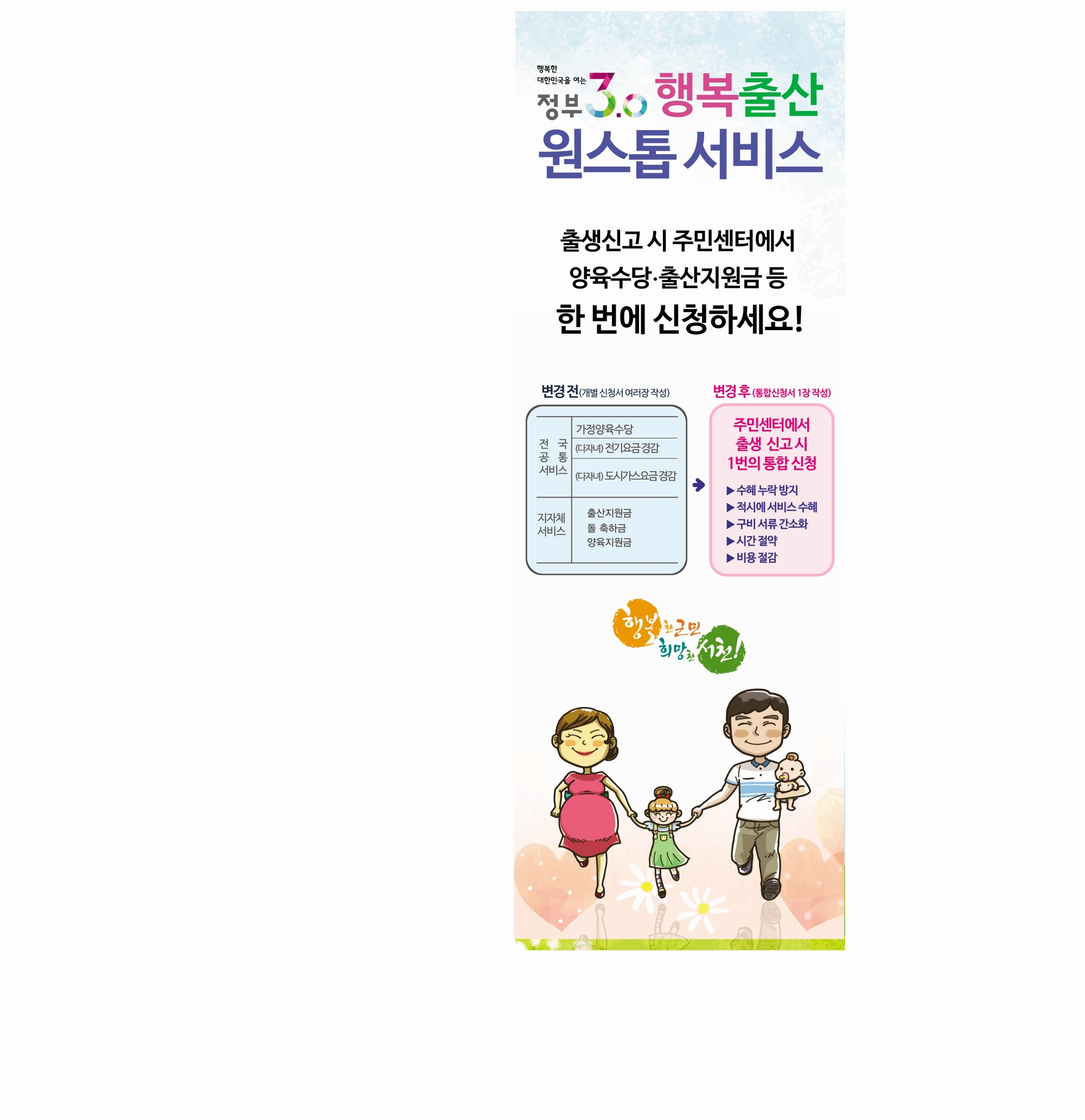 서천군, 『정부3.0 행복출산 원스톱서비스』 시행