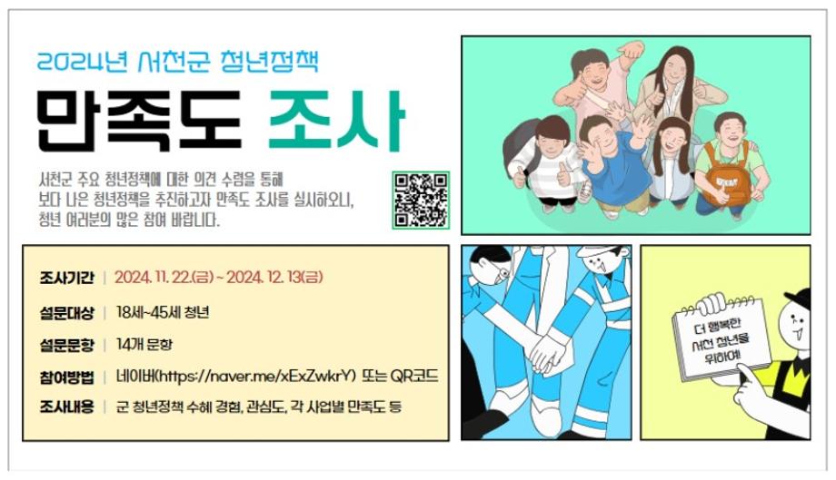 서천군 청년정책 만족도 조사 내달 13일까지 실시 이미지